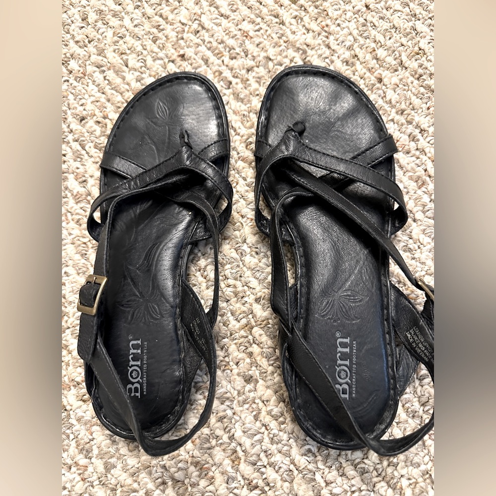 Børn Valmar Black Leather Sandals 7M